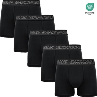 Heren Boxershorts - Katoen - Zwart Effen - 5 Pack - Maat M - Heren Ondergoed - Heren Onderbroeken