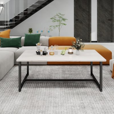 Moderne Rechthoekige Salontafel met Metalen Frame - Industrieel Design - 90x45 cm