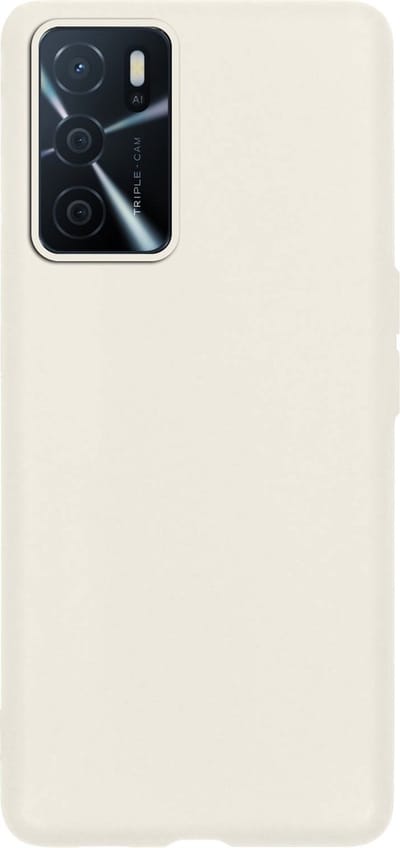 Hoes - Geschikt voor OPPO A16 - Sterk & Shockproof - Hoesje Cover - Siliconen Case - Wit