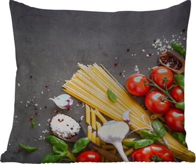 Tuinkussen - Pasta - Kruiden - Tomaat - Specerijen - Rustiek - 40x40 cm - Weerbestendig