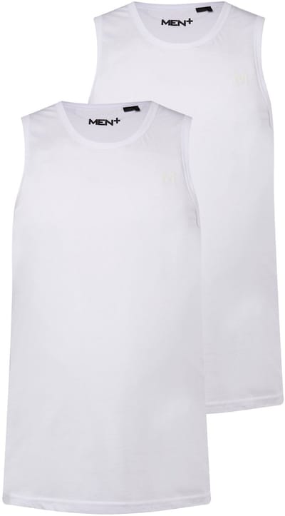 Men Plus - Heren - Tanktop basic set van 2 ronde hals - Sneeuwwit - Maat 3XL
