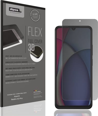 dipos FLEX – Matte Privacy Screenprotector geschikt voor Xiaomi Redmi A3 Pro | Volledige Schermbescherming | Case-Friendly