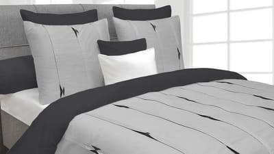 Heckett & Lane Hopper Dekbedovertrek - Tweepersoons - 200x200/220 cm - Glacier Grey/Dark Gull Grey