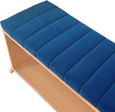 Stoelkussen Bankkussen - Zitkussen Extra Dik - Buiten Zitten - Afneembaar En Wasbaar - 140x35x5cm - Blauw