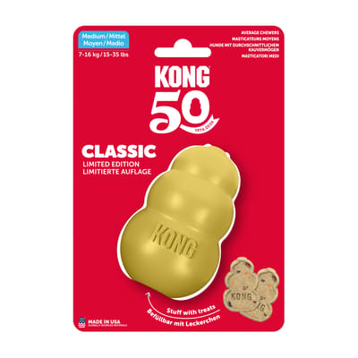 KONG Classic Gold M: Ø5,5xH9cm hondenspeelgoed