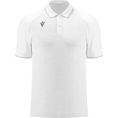 Macron Glory Aulos Polo Kinderen - Wit / Zilver | Maat: 7-8 Y