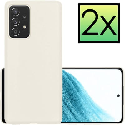 Hoesje - 2 Stuks - Geschikt voor Samsung Galaxy A53 - Sterk & Shockproof - Case Siliconen - Back Cover - Telefoon Hoes - Wit