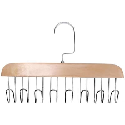 Multifunctionele Hanger Zonder Boren met 8 Haken Hout en Roestvrij Staal Pettenhouder voor Student