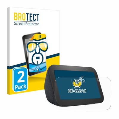 BROTECT - Screenprotector voor Amazon Echo Show 5 (3. Gen.) - Folie Beschermfolie transparant 2 Stuks