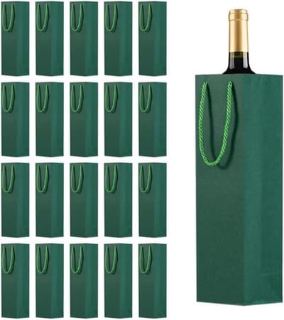 Wijnfleszak met venster, transparant cadeautasje voor Kerstmis, bruiloft en feestjes.