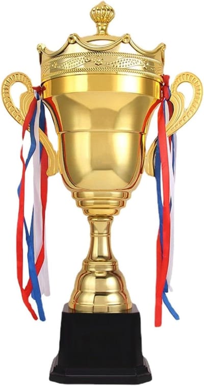 Trofee Beker - Eerste Plaats - Competitie Prijzen - Robuust Metaal - 47 Cm - Goudkleurig