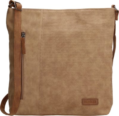Beagles Brunete Schoudertas Dames - Crossbodytas met verstelbare schouderband - Tas van Imitatieleder met ritssluiting - Taupe