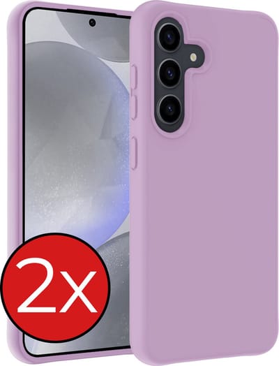 Hoesje - 2 Stuks - Geschikt voor Samsung Galaxy S24 - Sterk & Shockproof - Telefoonhoes - Back Cover - Case Siliconen - Telefoon Hoes - Lila