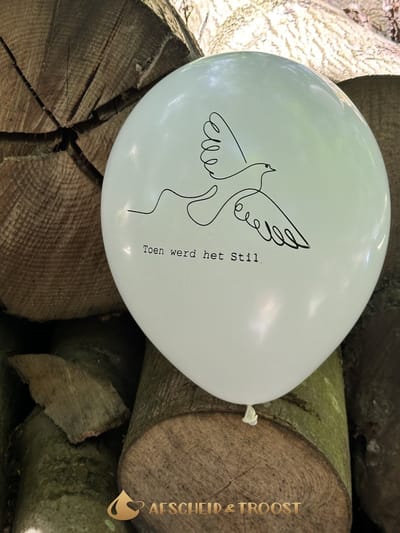 Ballon - Uitvaart ballon - Toen werd het stil - AF-SVB510 - Uitvaart - Crematie - Herdenken - Sterfdag - Afscheid & Troost