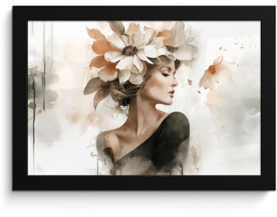 Poster in lijst - Fotolijst 30x20 cm - Posters - Bloesem - Portret - Gezicht - Posterlijst zwart - Decoratie - Wanddecoratie woonkamer - Muurdecoratie slaapkamer