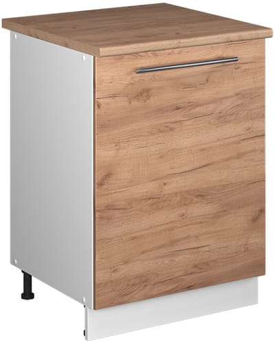 Vicco Wastafelkast Fame-Line, Goudkleurig Eiken/Wit, 60 cm