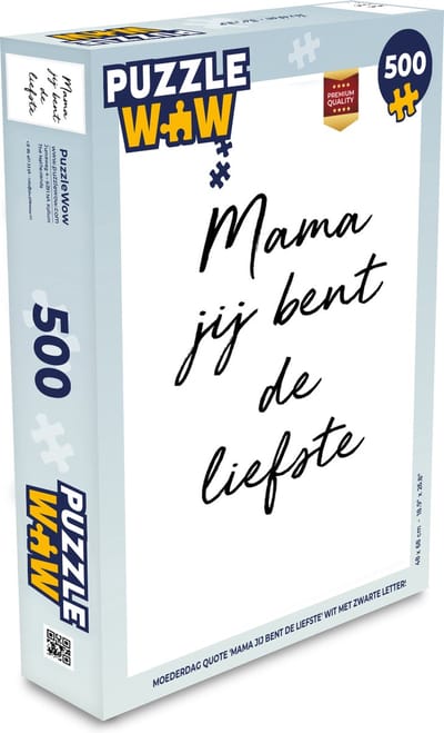 Puzzel Quotes - Mama jij bent de liefste - Moeder - Spreuken - Legpuzzel - Puzzel 500 stukjes