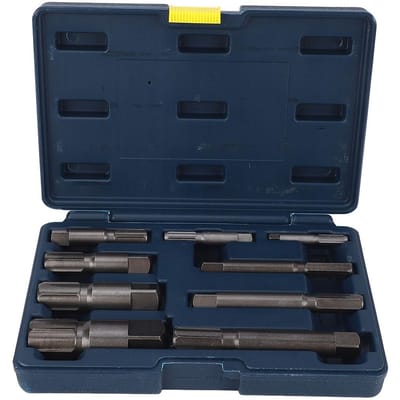 Pijpverwijderaar Set Heavy Duty Cr Mo Staal Gebroken Pijp Verwijderingsgereedschap Kit voor 1/8 inch tot 1 inch Schroefdraadpijpen 9 Delige Set