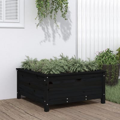 vidaXL - Plantenbak - 82,5x82,5x39 - cm - massief - grenenhout - zwart