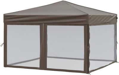 Opvouwbare Partytent - Paviljoen Tuinfeest - Buitenfeesten Organiseren - Waterafstotend Oxford Doek - 3 x 3 m - Taupe