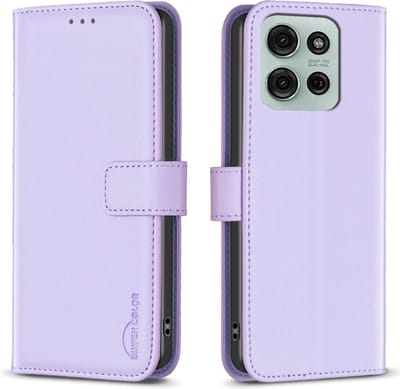 BINFEN Hoesje - Geschikt voor Motorola Moto G75 Hoesje - BINFEN Color Book Case - Lavendel