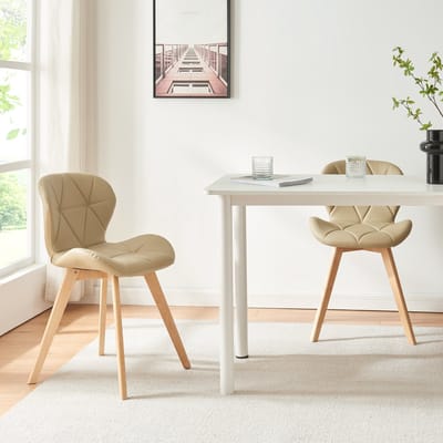 Eetkamerstoelen Älmhult set van 2 stuks beige [en.casa]