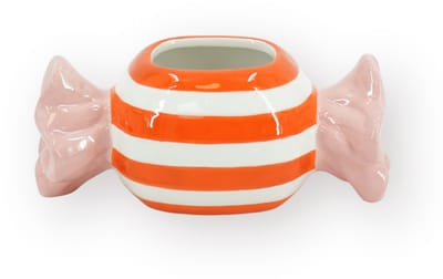 Housevitamin Plantenpot Snoepje – Dolomiet – Roze & Oranje – 12,5x6x6 cm – Waterdicht – Design Bloempot – Eyecatcher