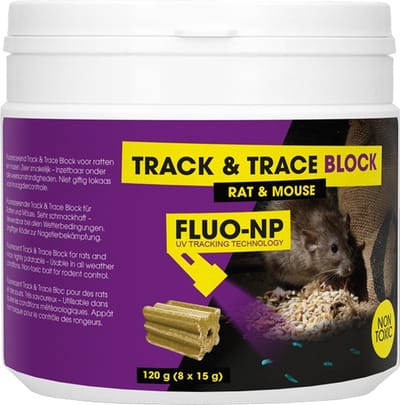 Excellent Track & Trace Block Fluo-NP - Lokaas - Muizen & Ratten - 160x15g