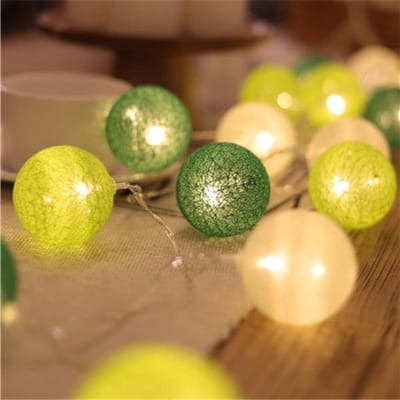 Katoenen Bol Sl 20 LED - Lichtsnoer Decoratie - Sfeer Creëren - Op Batterijen Werking - 3 Meter - Warm Wit