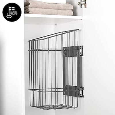 Uittrekbare Wasmand voor Kast, Smal en Hoog, Perfect voor Kasten, Grijze Wasmand, Ideaal voor Wasopvang en Opslag