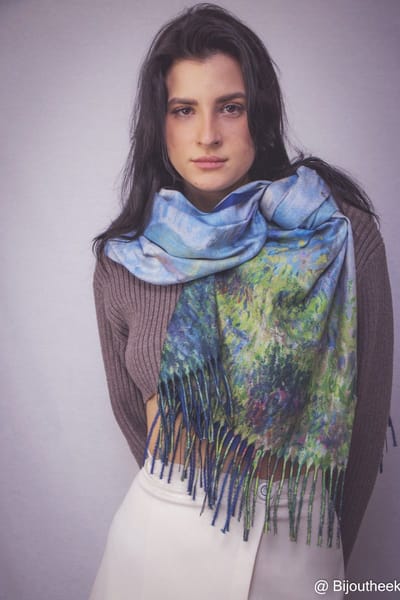 Bijoutheek Sjaal (Fashion) Vrouw met Parasol Monet Print