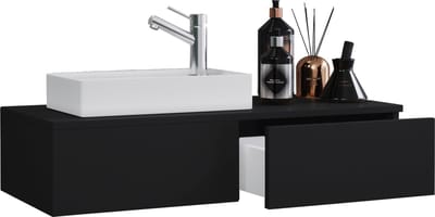 2-delige badkamermeubelset gastentoilet gastentoilet wastafel klein smal Gudas