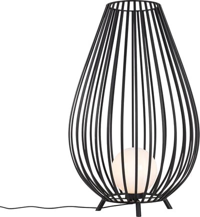 QAZQA angela - Design Vloerlamp | Staande Lamp - 1 lichts - H 110 cm - Zwart -