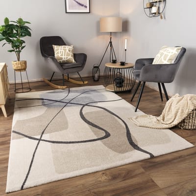 Paco Home Vloerkleed Woonkamer Laagpolig Patroon Abstract Patroon Geometrisch 3D 120x170 cm
