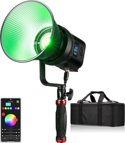 BRESSER BR-135 RGB COB LED Light - 135 Watt - Bi-colorfunctie - Bediening via Smartphone App - Transporttas