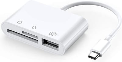 USB-C Camera Connection kit 3 in 1 voor iPhone 15, iPad & andere apparaten met USB-C aansluiting / USB 3.0 / MICRO SD