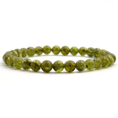 Bixorp Gems Peridoot Edelstenen Armband - 6mm / 18cm - Luxe Handgemaakte Kralenarmband