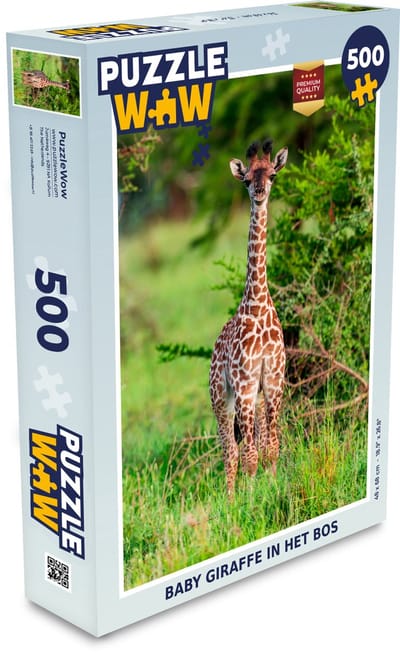 Puzzel Baby - Giraffe - Planten - Legpuzzel - Puzzel 500 stukjes