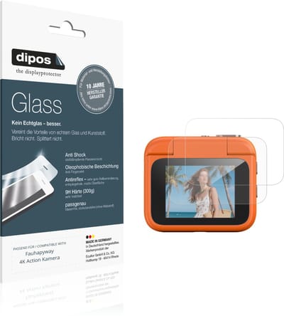 dipos – 2x Matte Pantserfolie geschikt voor Fauhapyway 4K Action Kamera | 9H Screenprotector
