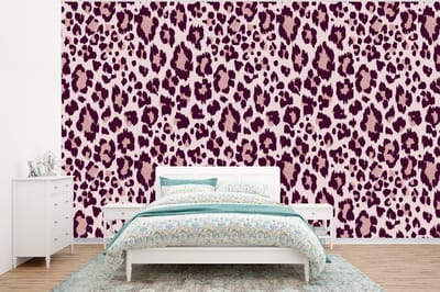 Behang - Fotobehang Patronen - Panter - Roze - Breedte 320 cm x hoogte 240 cm