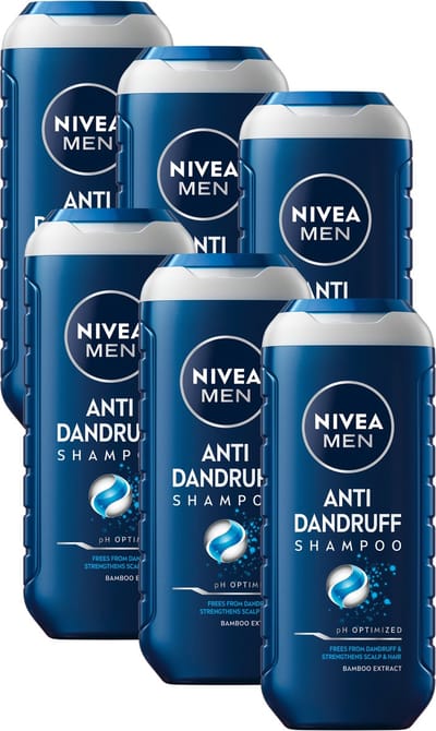 NIVEA MEN Anti-Roos Shampoo Mannen - Haarverzorging voor Mannen - Voordeelverpakking - 6x 250ml
