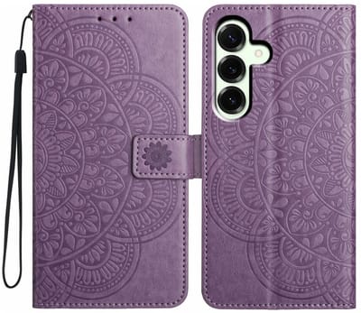 Mandala Book Case Geschikt voor Samsung Galaxy A17 / A26 - Hoesje met Pasjeshouder Paars