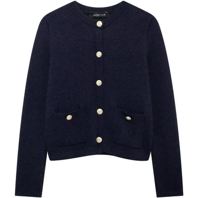 Dames Gebreid Vest Herfst Lange Mouw Trui Jerseys Winter Knoop Cropped Vest Vrouw Blauwe Trui L black