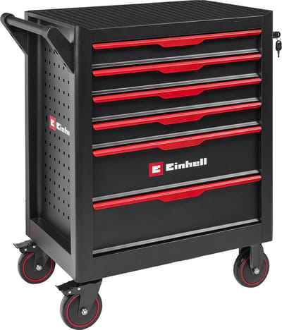 Einhell Accessoires Werkplaatstrolley 149-delig (70 bits, 11 combinatiesleutels, tangen, dopsleutelinzetstukken, omkeerbare ratel, waterpas, meetlint, slotenmakershamer)
