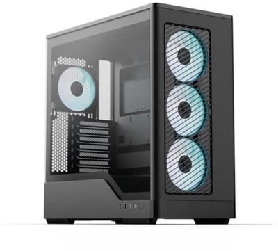 PC-behuizing (zonder voeding) - AEROCOOL - D520A-BK V1 - Mid-tower - ATX-vormfactor - 4x120mm A-RGB - Zwart