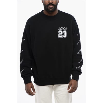 Katoenen sweatshirt met ronde hals en 23 LOGO SKATE-logo en contrasterend borduurwerk in zwart
