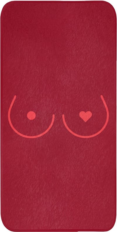 WC mat 60x120 cm - Antislip - Minimalistisch - Lijnillustratie - Rood - Toiletmat - Vloermat - Douchemat - Toilet tapijt - Toiletmatten