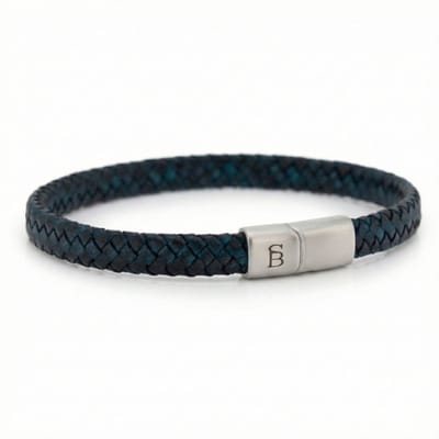 STEEL & BARNETT - Gevlochten Armband Heren - Riley - Blauw - Maat S