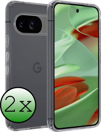 Hoesje 2 Stuks - Geschikt voor Google Pixel 9 - Sterk & Shockproof - Case Siliconen - Back Cover - Telefoon Hoes - Transparant
