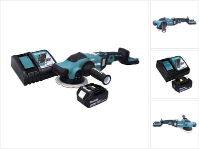Makita DPO 600 RF1 accu-excentrische polijstmachine 18 V 150 mm XPT Brushless + 1x oplaadbare accu 3.0 Ah + lader